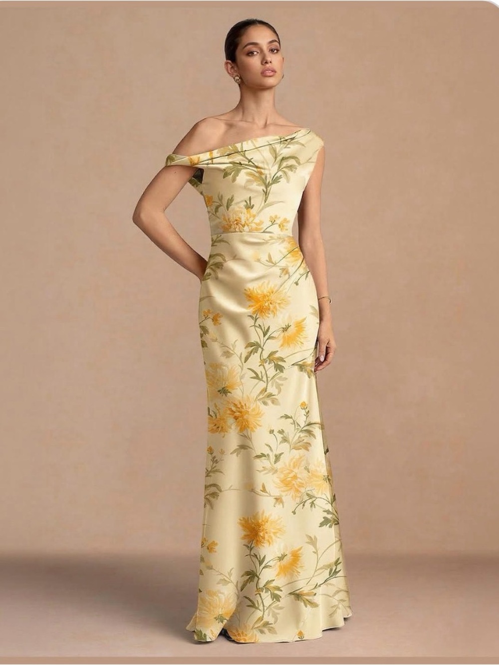 Azazie Soleil Lemon Sorbet Maxi Dress size 6
